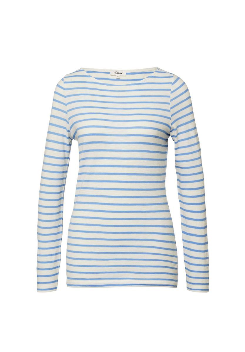 Gestreiftes Langarm Baumwoll-Top