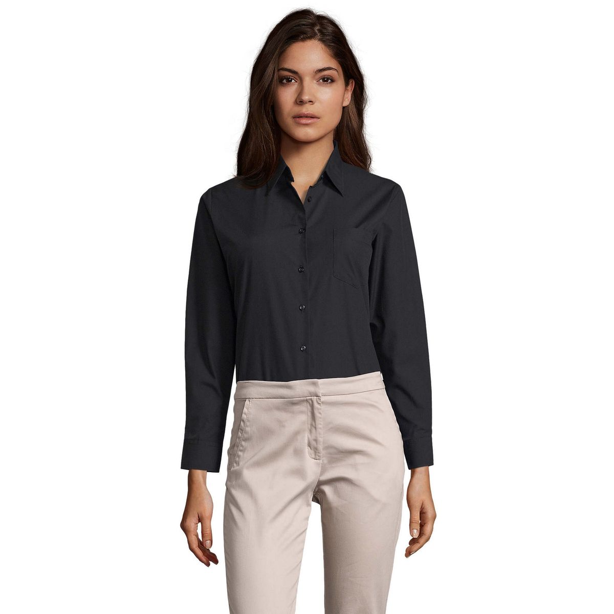 Klassische Popeline-Business-Bluse