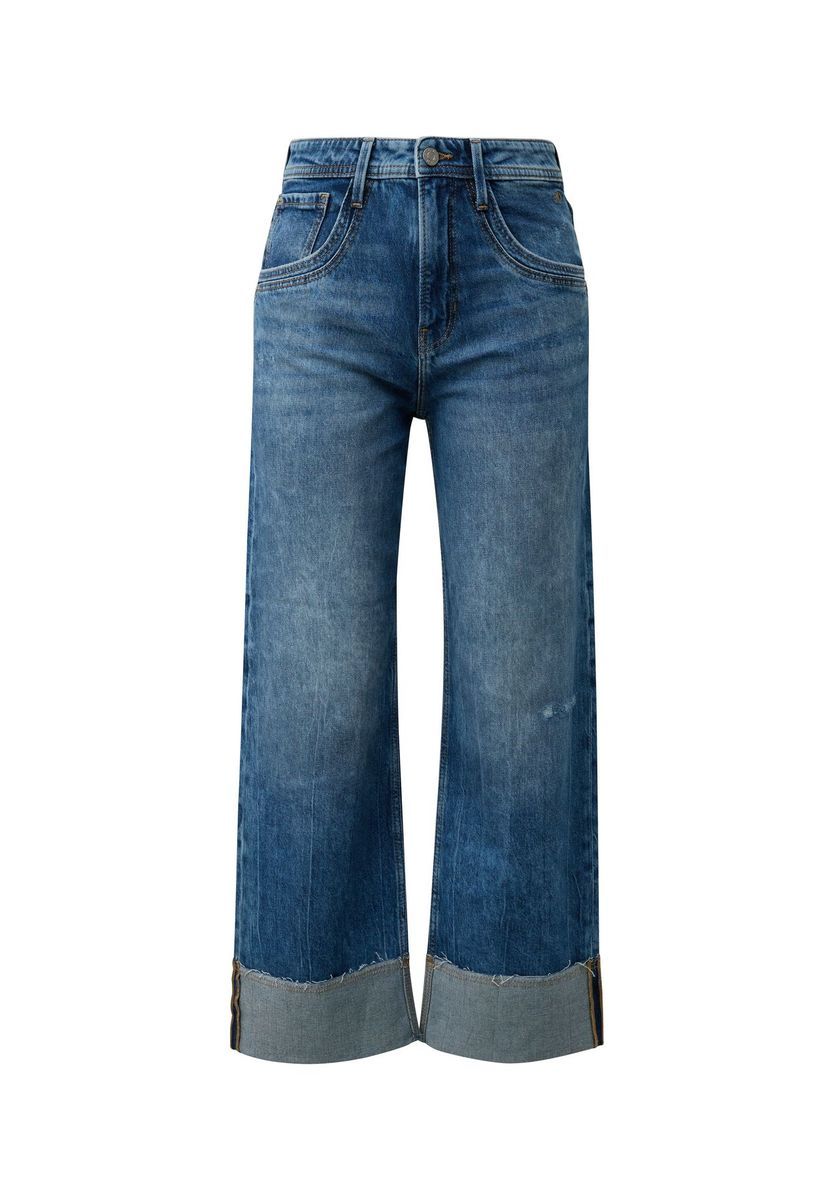 Cropped Jeanshose mit weitem Bein