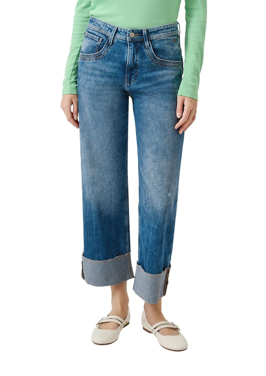Cropped Jeanshose mit weitem Bein