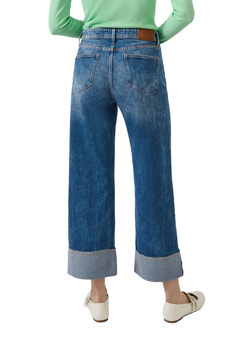 Cropped Jeanshose mit weitem Bein