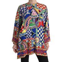 Seidenbluse mit Herzdamen-Print