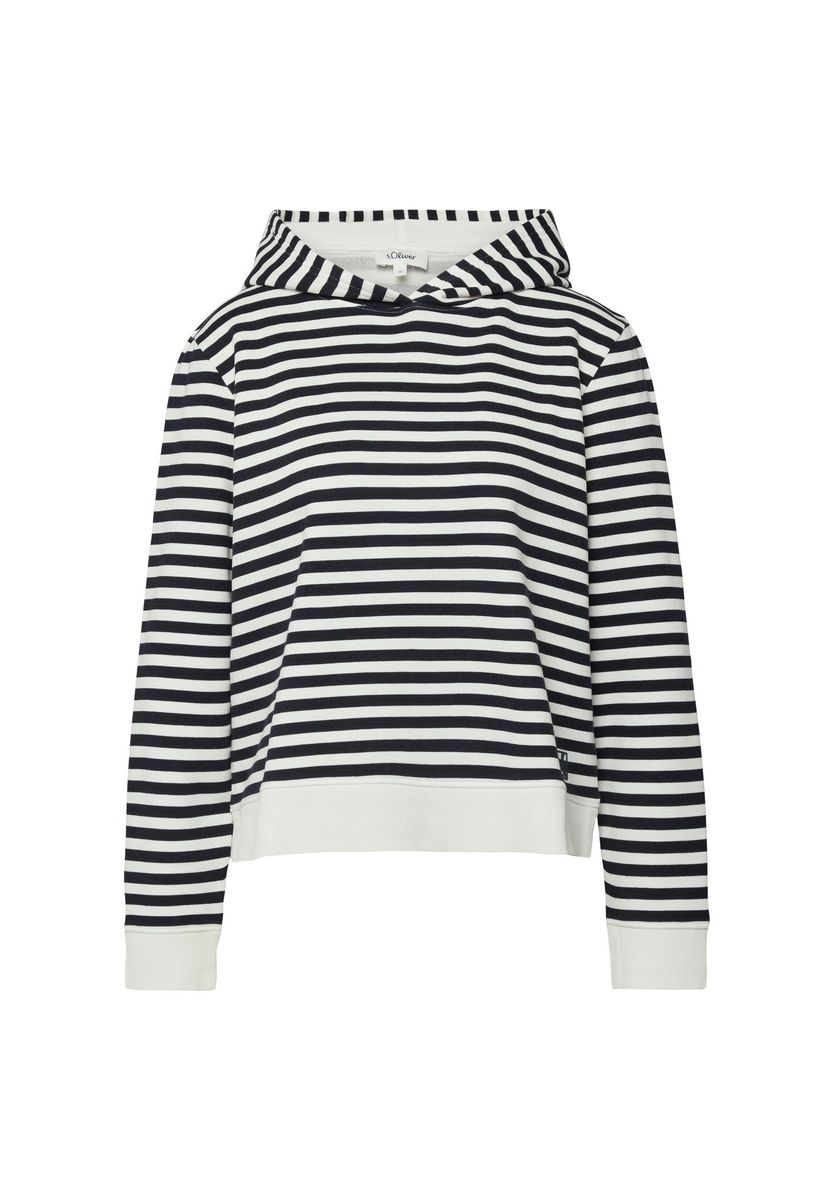 Gestreifter Baumwollmix Hoodie lockere Passform