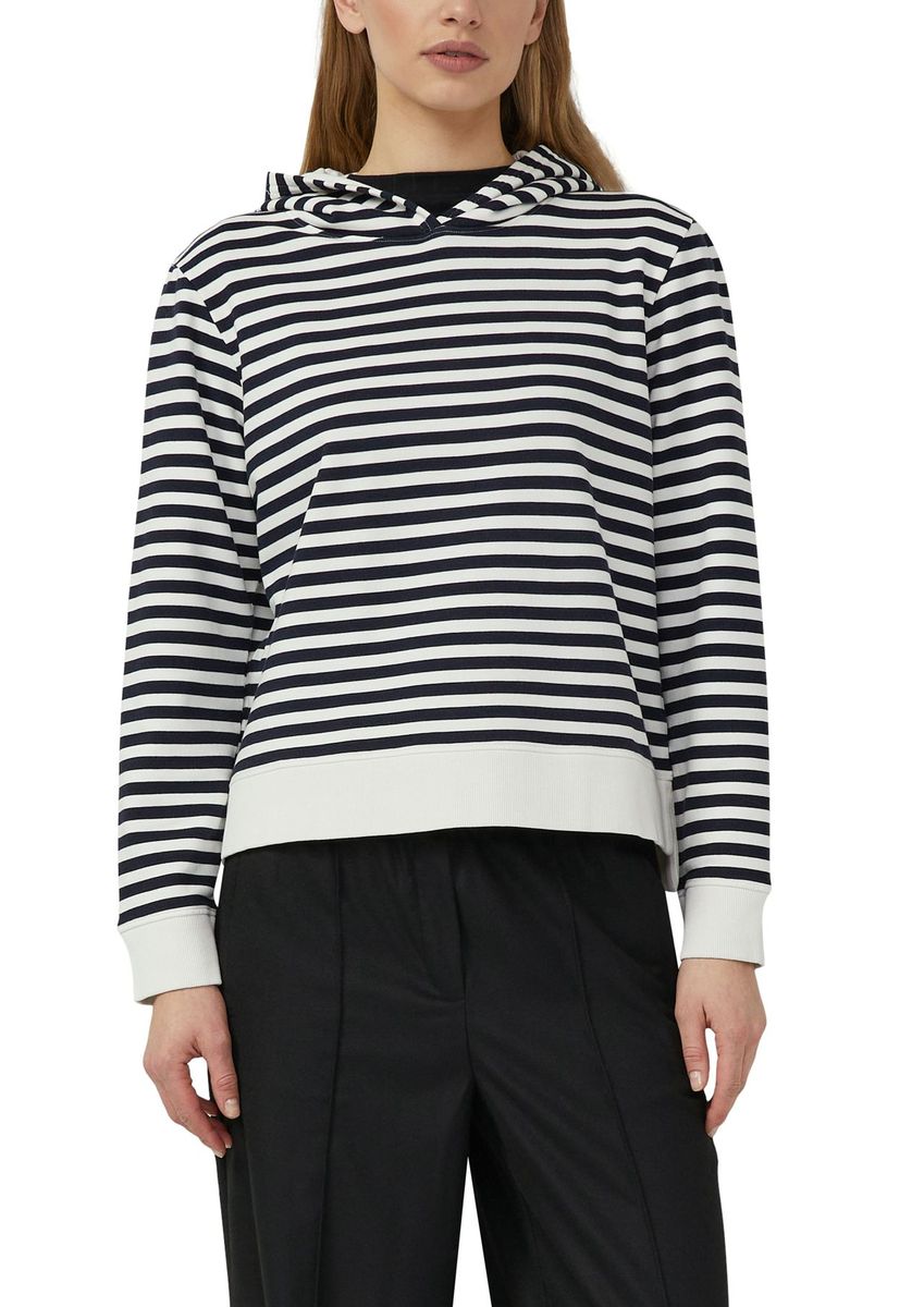 Gestreifter Baumwollmix Hoodie lockere Passform