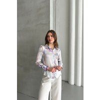 Strukturierte Bluse mit abstraktem Muster