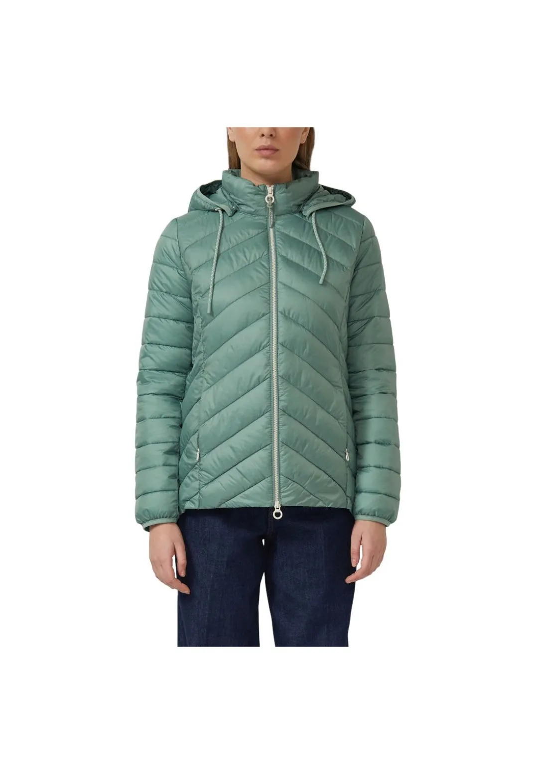 Leichte gesteppte Pufferjacke mit Kapuze