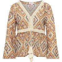 Boho-Tunika mit Ethno-Print und Quasten