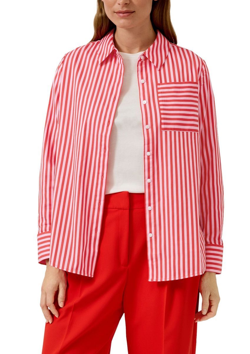 Gestreifte Bluse aus Baumwoll-Popeline mit Relaxed Fit