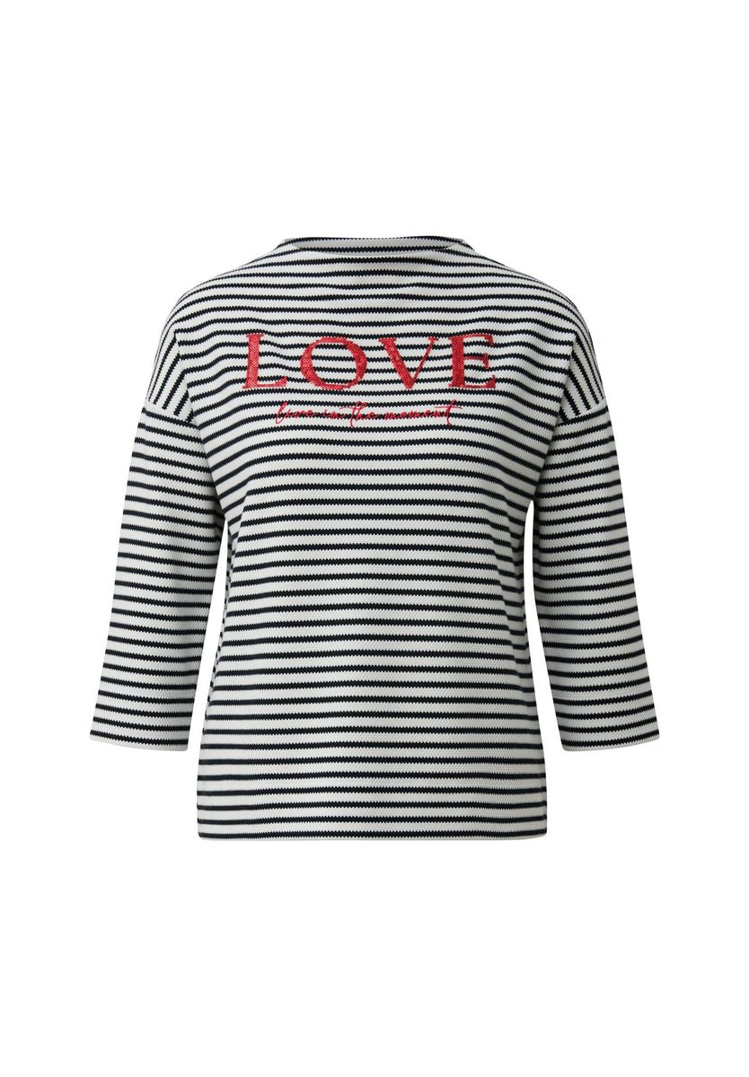 Gestreiftes Sweatshirt mit Dreiviertelärmeln