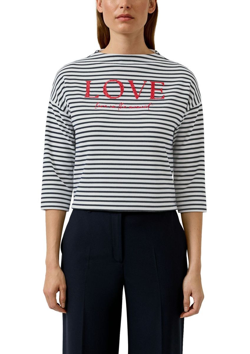 Gestreiftes Sweatshirt mit Dreiviertelärmeln