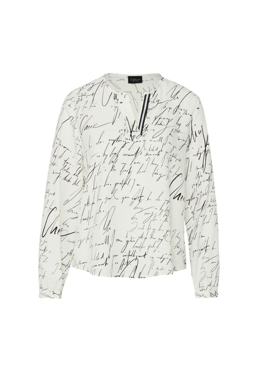 Elegante Langarmbluse mit Aufdruck