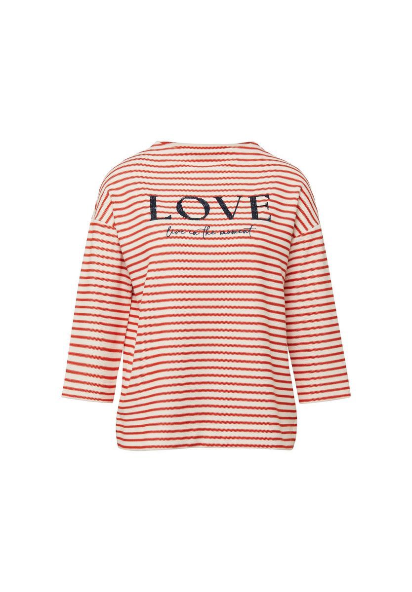 Gestreiftes Baumwollmischungs-Sweatshirt mit Aufdruck