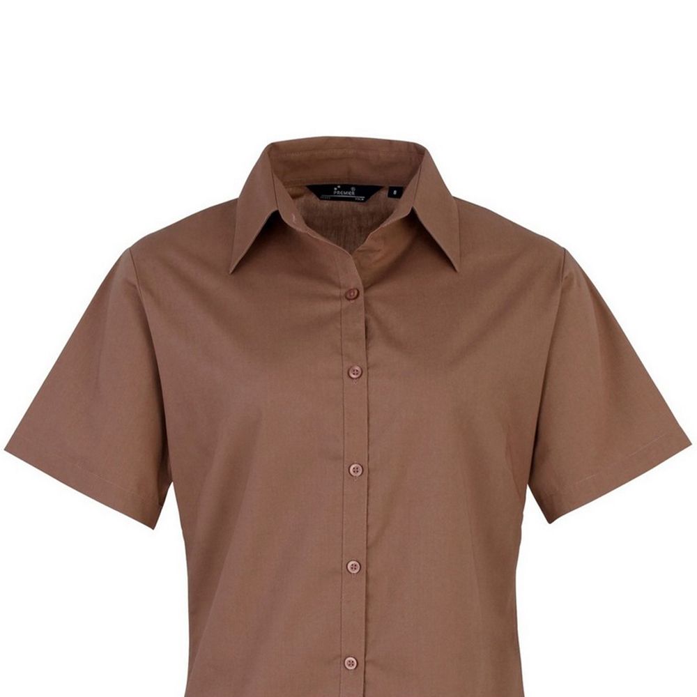 Taillierte Kurzarm-Popeline-Bluse
