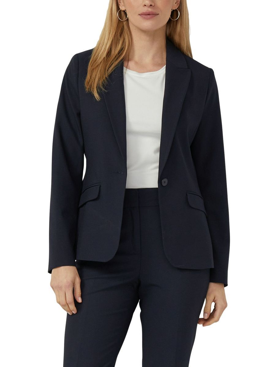 Klassischer Marineblauer Ein-Knopf-Blazer