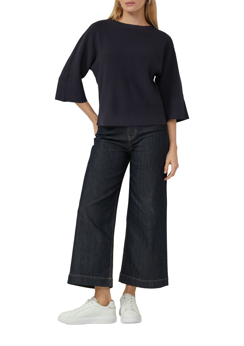 Relaxed Fit Rippstrickoberteil