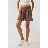 Hochtaillierte Plissee-Shorts aus Lyocell