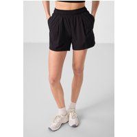 Hochtaillierte Jersey-Shorts mit Falten