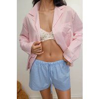 Gingham-Lounge-Shorts mit Kordelzug