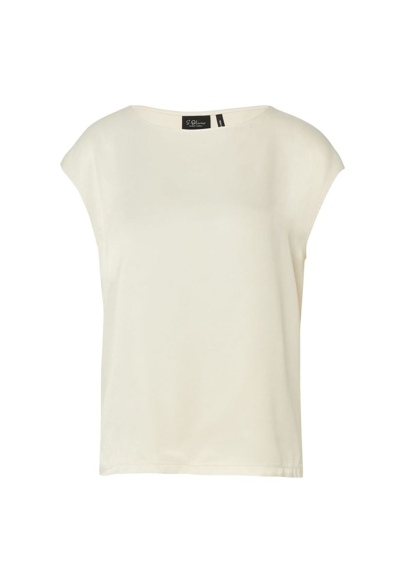 Ärmelloses Web-Top mit Rundhalsausschnitt