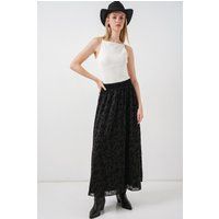 Maxirock mit floralem Ausbrenner-Muster