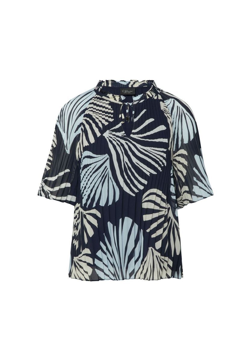 Elegante Plissee-Bluse mit Stehkragen