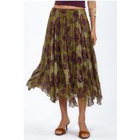 Fließender Paisley-Chiffonrock mit Zipfelsaum