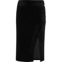 Eleganter Samt-Midirock mit Schlitz