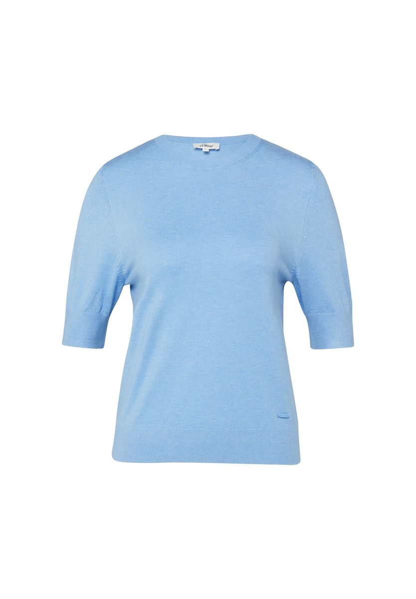 Feinstrickpullover mit kurzen Ärmeln