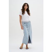 Jeans-Maxirock mit asymmetrischem Bund