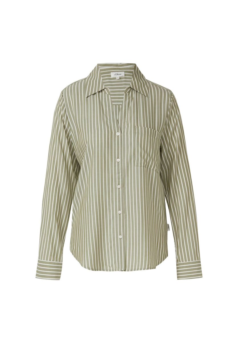 Gestreiftes Langarm-Hemd mit Knopfleiste