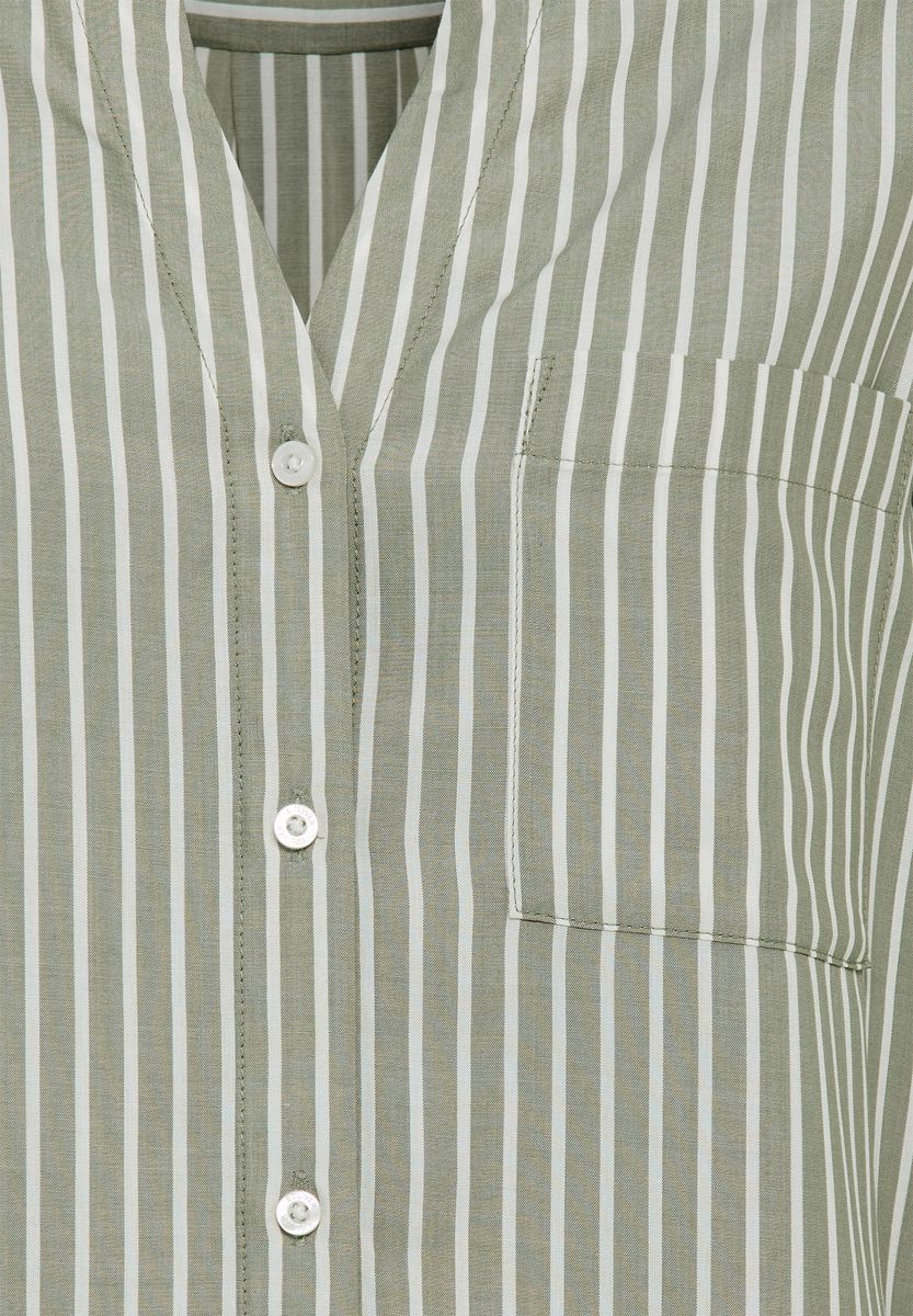 Gestreiftes Langarm-Hemd mit Knopfleiste