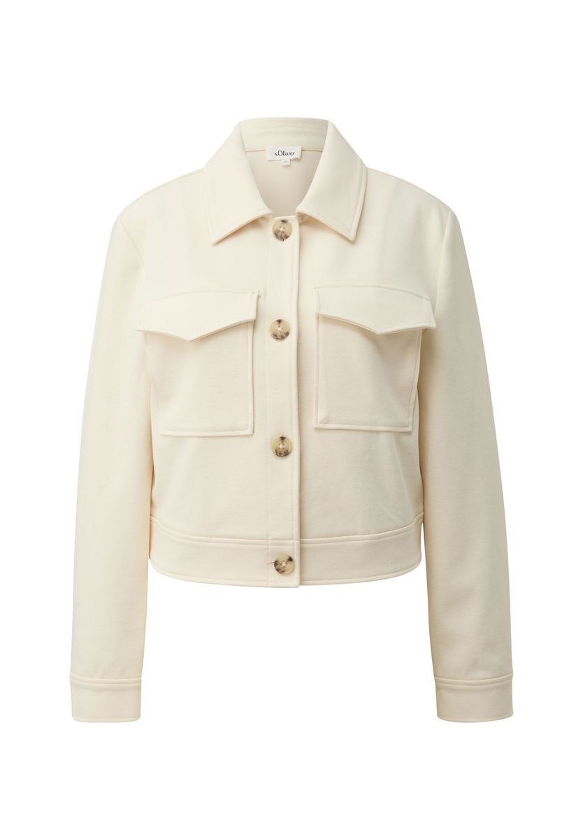 Strukturierte Interlock Jacke mit Taschen