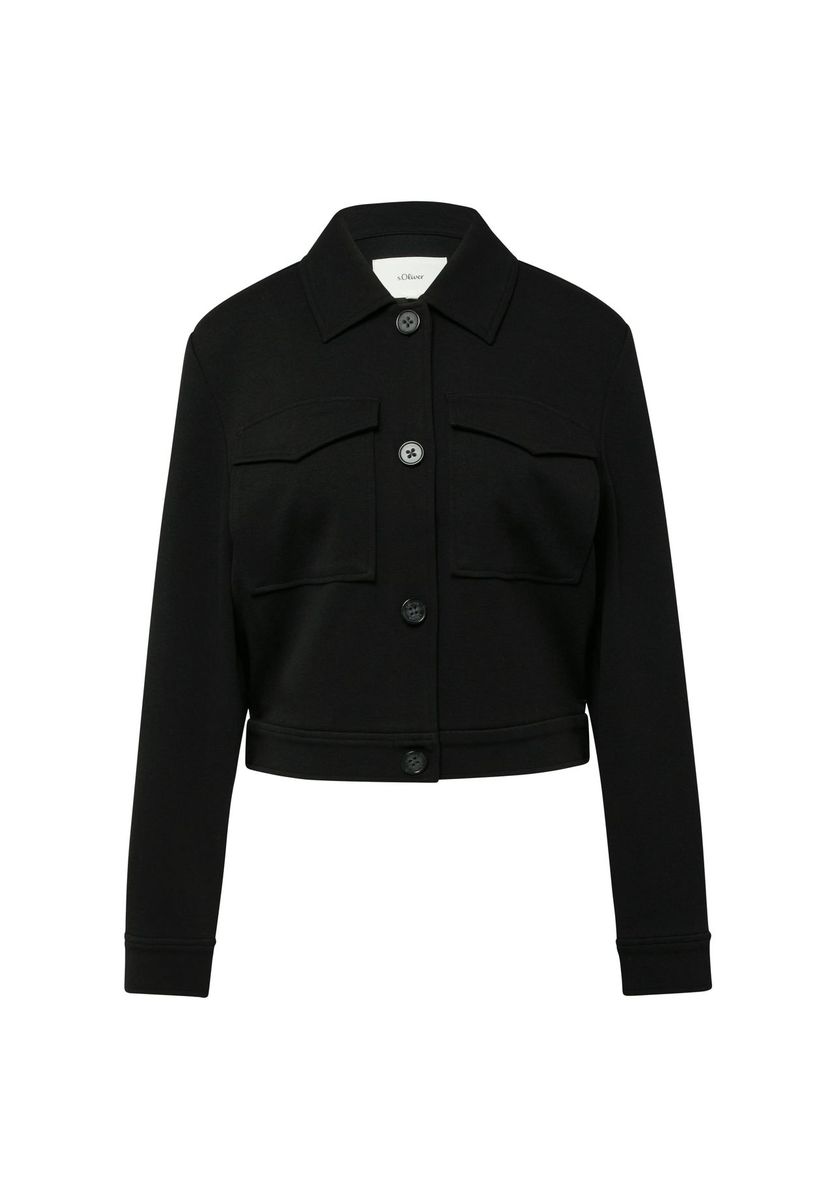 Strukturierte Interlock-Jacke mit Taschen