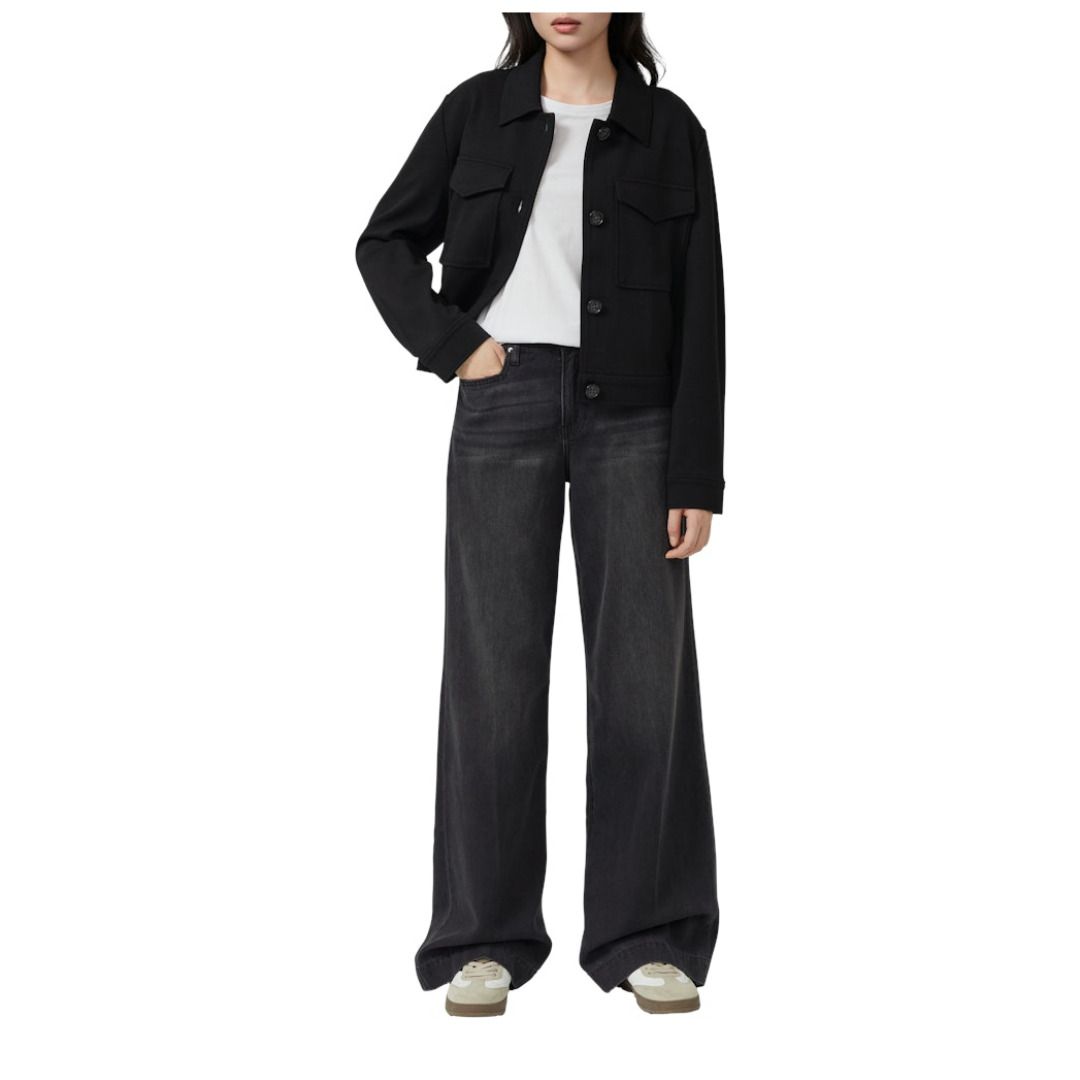 Strukturierte Interlock-Jacke mit Taschen