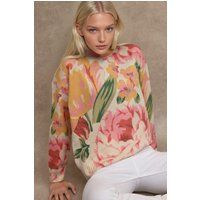 Jacquard-Strickpullover mit Rundhalsausschnitt