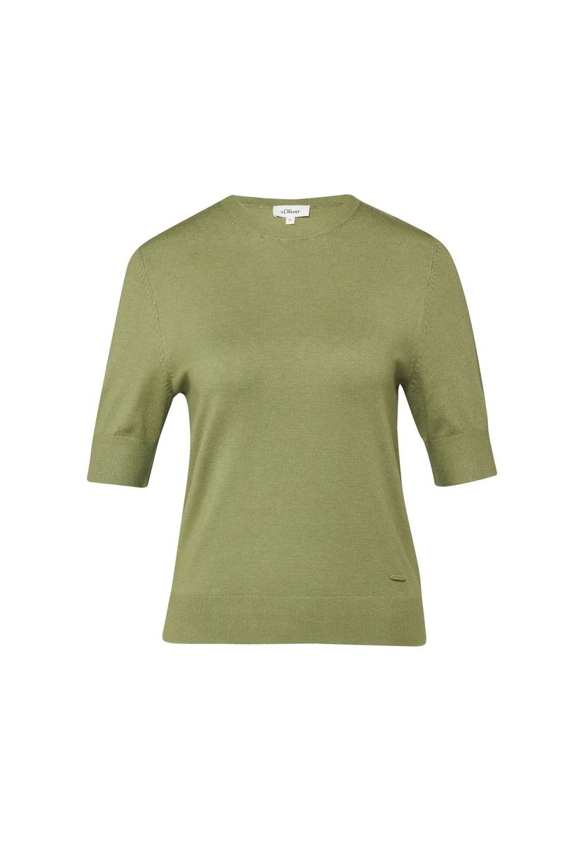 Feinstrick Kurzarm Rundhals Pullover