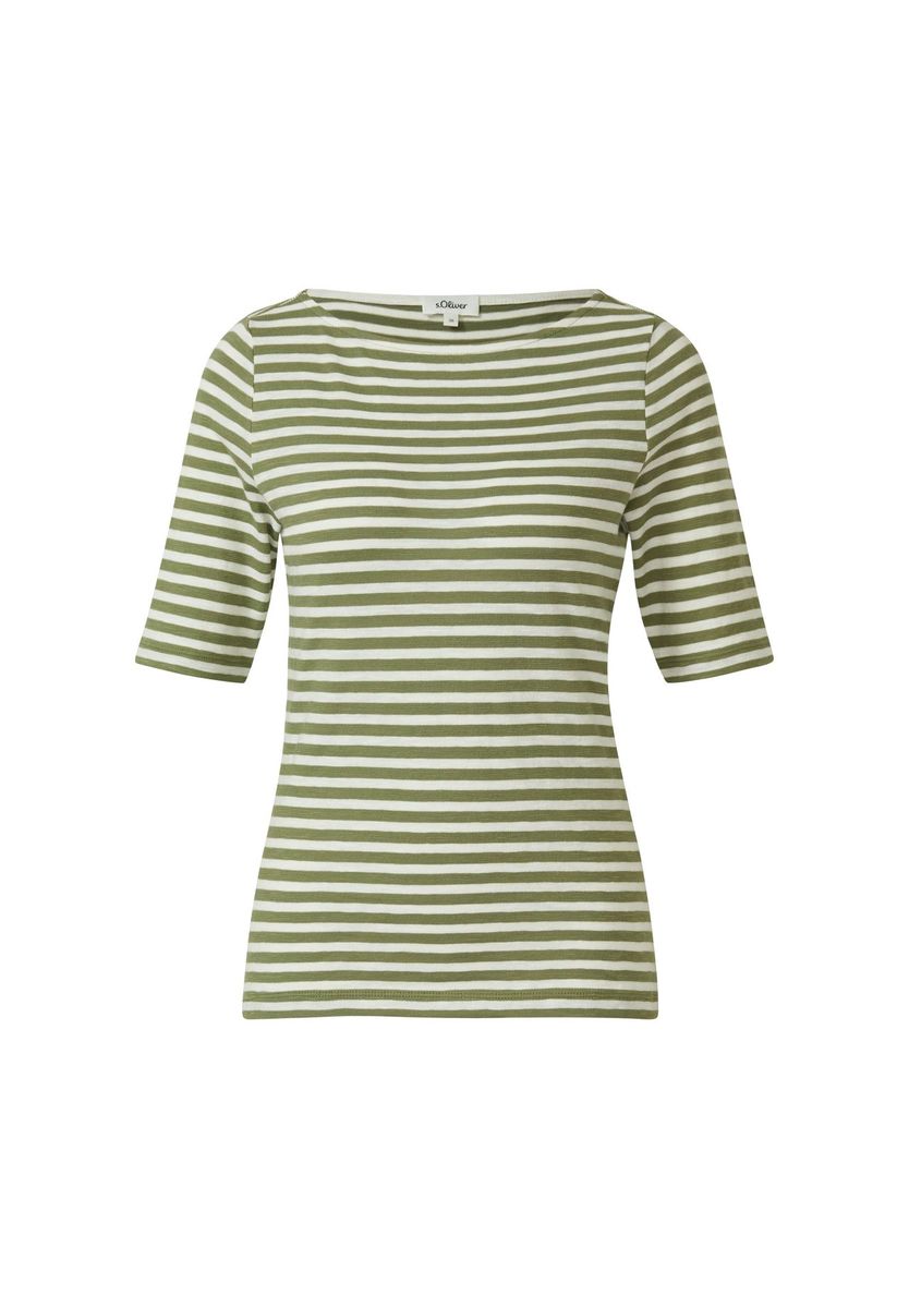 Gestreiftes Slim-Fit Flammgarn T-Shirt