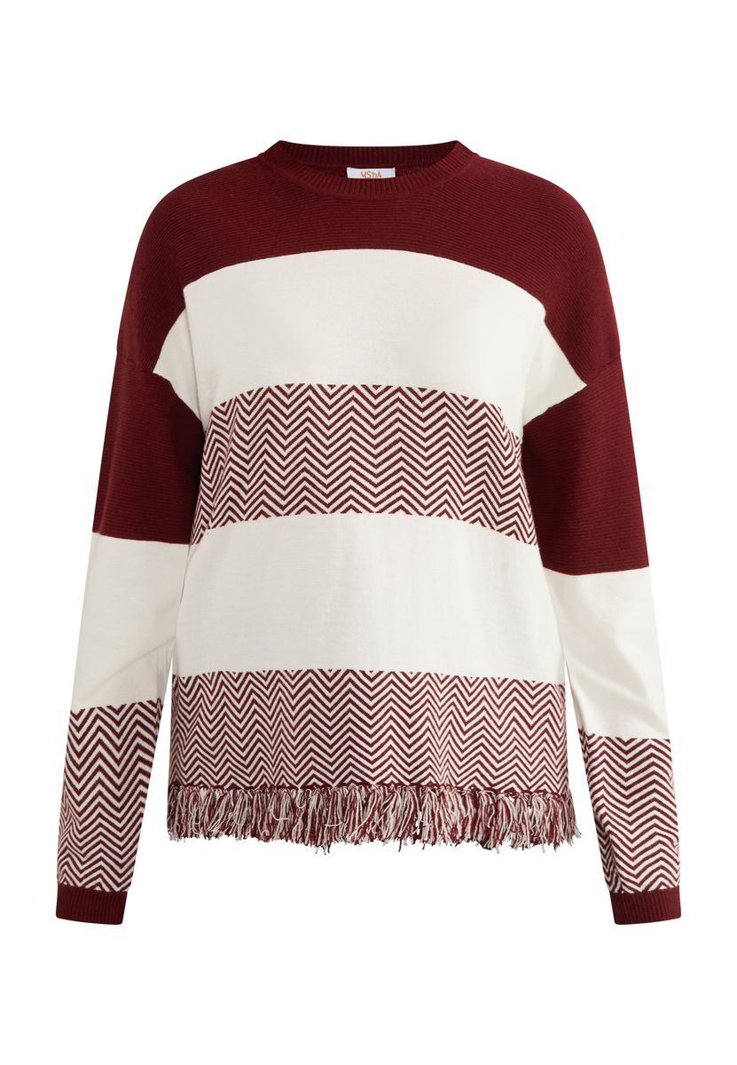 Oversize-Strickpullover mit Zickzack-Muster
