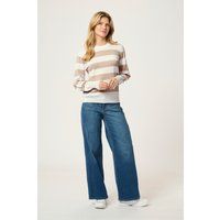 Gestreifter Strickpullover aus Viskose-Mix