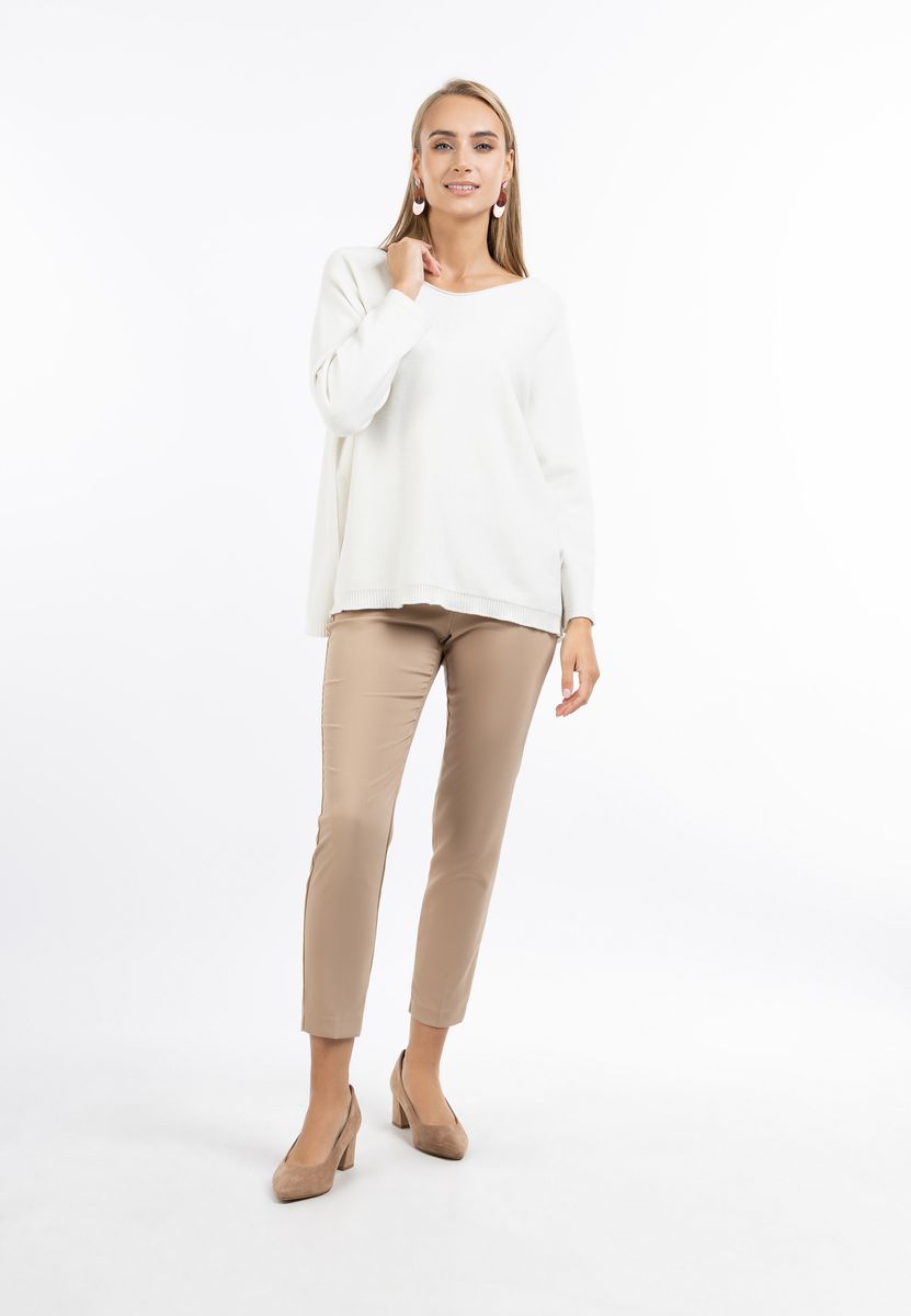 Oversize-Feinstrickpullover mit U-Ausschnitt