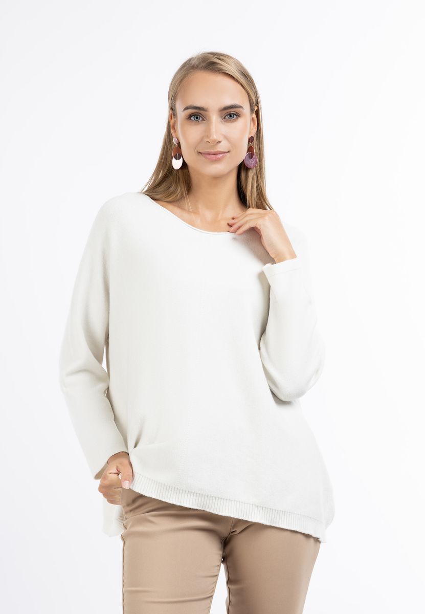 Oversize-Feinstrickpullover mit U-Ausschnitt