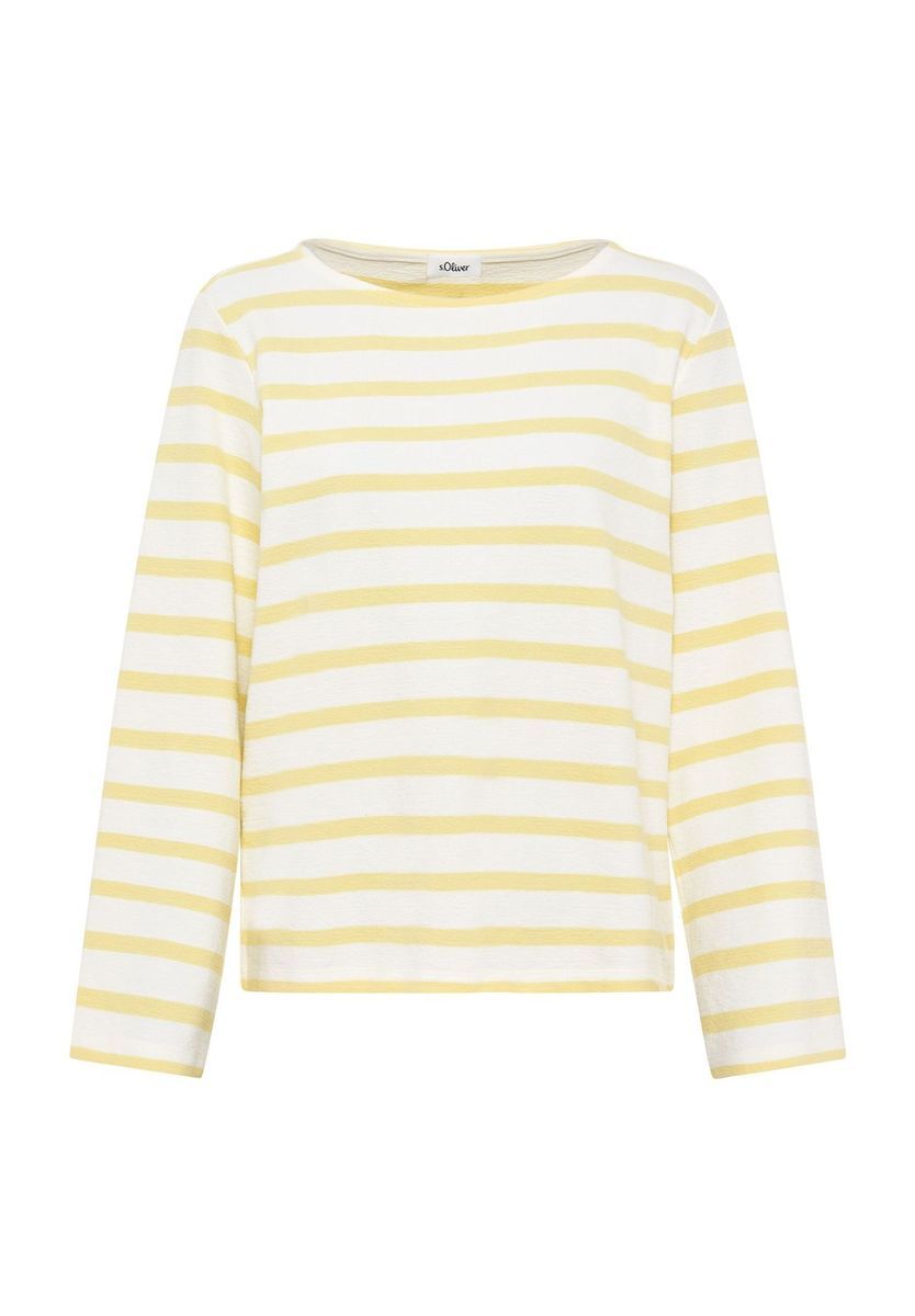 Gestreiftes Langarm Baumwoll-Top