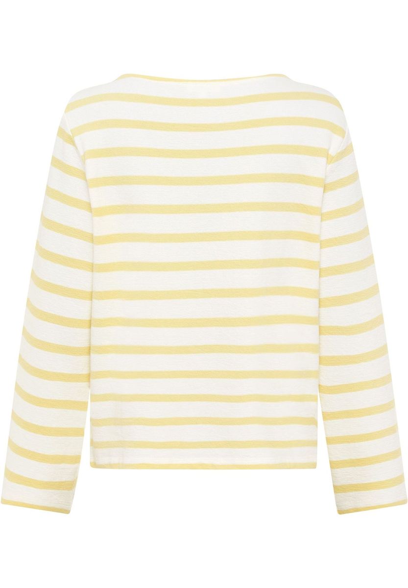 Gestreiftes Langarm Baumwoll-Top