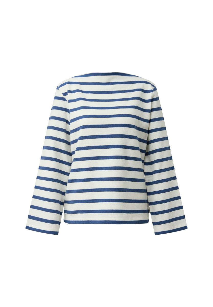 Gestreiftes Langarmshirt mit U-Boot-Ausschnitt