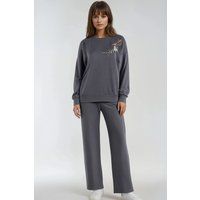 Besticktes Sweatshirt- und Hosen-Set