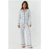 Loungewear-Pyjama-Set mit Blumenmuster
