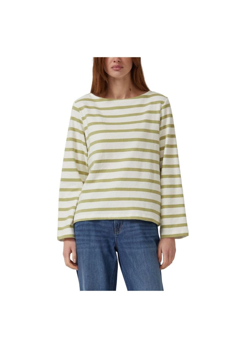 Gestreiftes Langarm Baumwoll-Sweatshirt