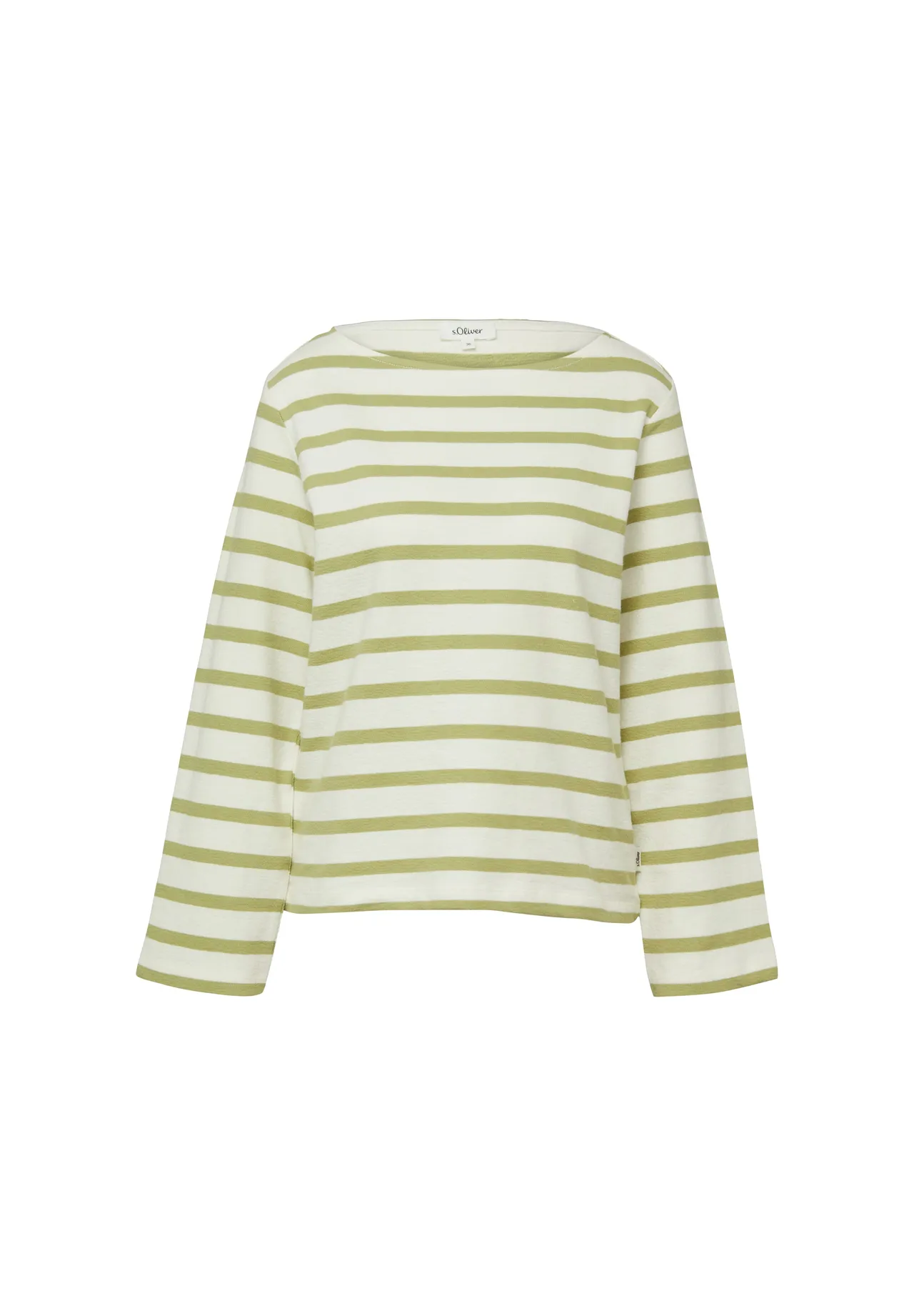 Gestreiftes Langarm Baumwoll-Sweatshirt
