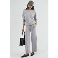 Modal-Sweatshirt und Weite Hose Set