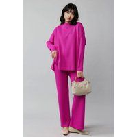 Rippstrick-Set mit Pullover und Hose